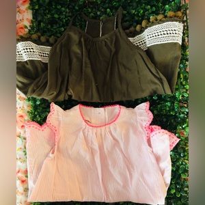 Both size 12M the green from Tommy Bahamas and the pink dress from B’gosh